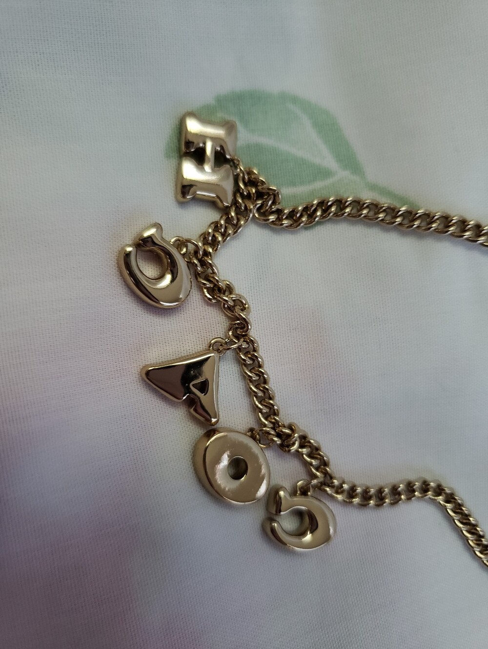 Coach Gold-Tone Logo Charm Chain Necklace